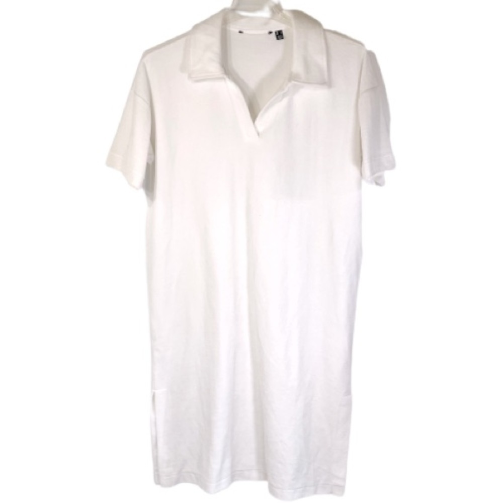 Cream White Valour Shirt‎ Dress, L